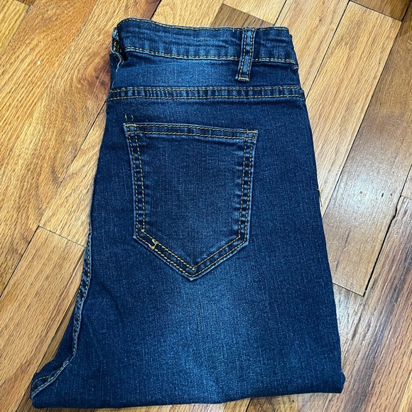 SHEIN Bundle: Dark Wash Jeans, Two Toned Jeans, Red Floral Skirt, Rainbow Tube - Picture 3 of 5